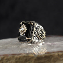 Classic Inlaid Black Stone Zircon Ring