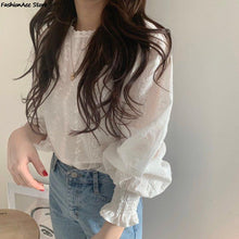 Embroidery Long Sleeve Linen Cotton Blouse