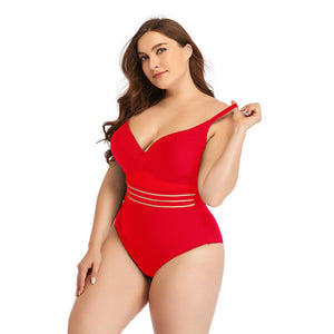 One Piece Sheer Waist Swimsuit