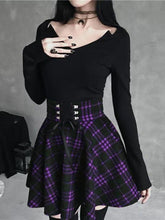 Checkered Gothic Pleated Skirt