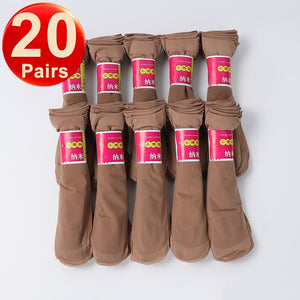 20 Pairs Transparent Ultrathin Nylon Short Ankle Sock
