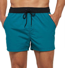 Two-tone Drawstring Closed Swimming Trunks