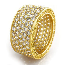 Huitan Luxury Cubic Zirconia Wide Promise Ring