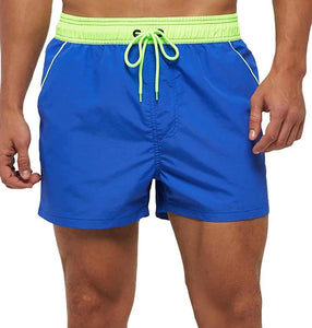 Two-tone Drawstring Closed Swimming Trunks
