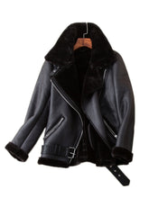 Thick Faux Leather Fur Coat