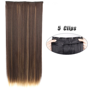 Synthetic 5 Clip 21.5" Long Hair Extensions