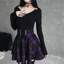 Checkered Gothic Pleated Skirt