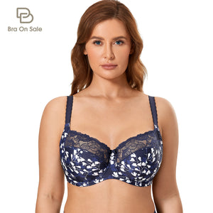 Plus Size Floral Lace Full Cup Bra