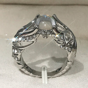 Silver Vintage Colorful Big Circular Cut Ring