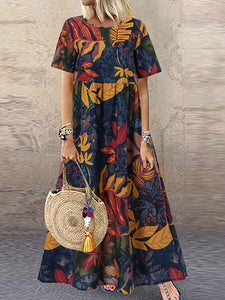 ZANZEA Printed Short-Sleeve Summer Dress
