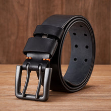 Thick Genuine Leather Double Pin Belt