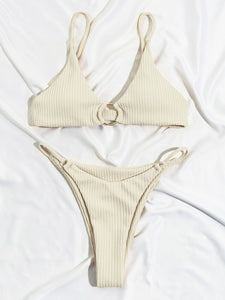 Plain Rib Feminine Bikini Set