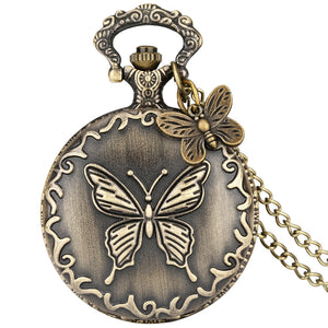 Lovely Butterfly Series Pattern Quartz Pocket Watch