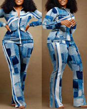 Fashion Print Two Piece Sporty Top & Sweatpants Set