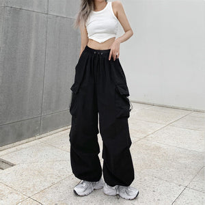 Streetwear Cargo Casual Solid Baggy Trousers