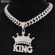 Hip Hop Crown with King Pendant Necklace