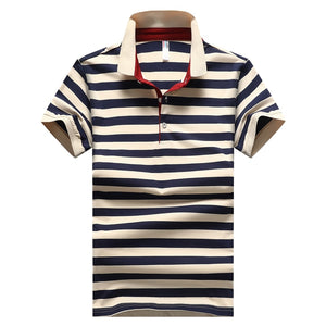 Classic Striped Cotton Short Sleeve Shirt