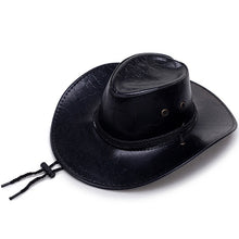 Large Brim Faux Leather Cowboy Hat