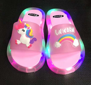 Cartoon Animals Print Lighted Slippers