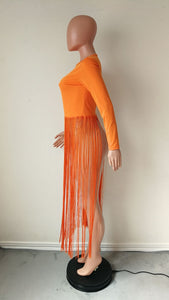 Long Tassel Sleeveless O Neck Designer Dress