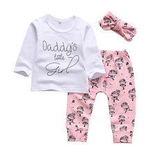 Baby Girl Leopard Pants Pink Letter Print Tops Headband 3Pcs Outfit