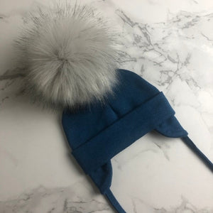 Autumn Winter Unisex Faux Fur Pompom Cotton Earflap Caps