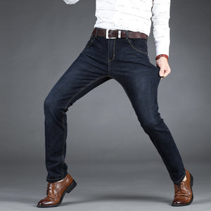 Business Style Slim Fit Straight Jeans