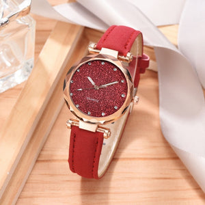 Casual Romantic Starry Sky Wrist Watch Bracelet Set