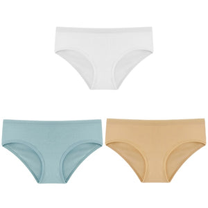 3PCS/Set Cotton Solid Color Low-Rise Panties
