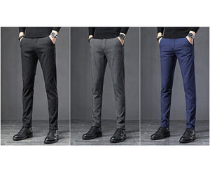 Business Dress Elastic Waist Frosted Fabric Pants