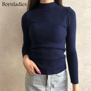 Bornladies Basic Turtleneck Knitting Bottoming Warm Sweaters