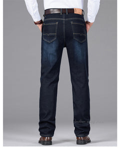Classic Style Winter Warm Business Jeans