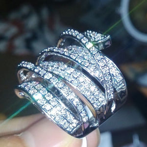 10kt White Gold Cubic Zircon Wedding Ring