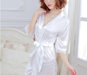 Mid-Thigh Length Belt-Tied Sexy Robe