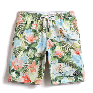 Men's Floral Print Quick Drying Swimwear