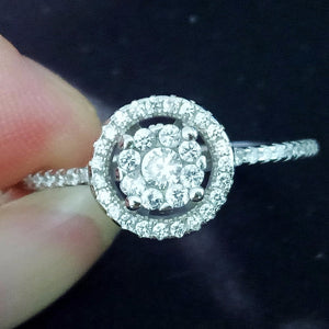 100% 925 Sterling Silver Zircon Engagement Ring